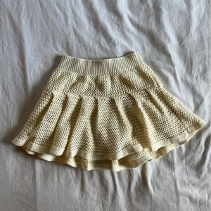 My Mum Made It Crochet Mini Skirt Size S Cream